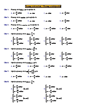 Các đề luyện thi môn Toán 11